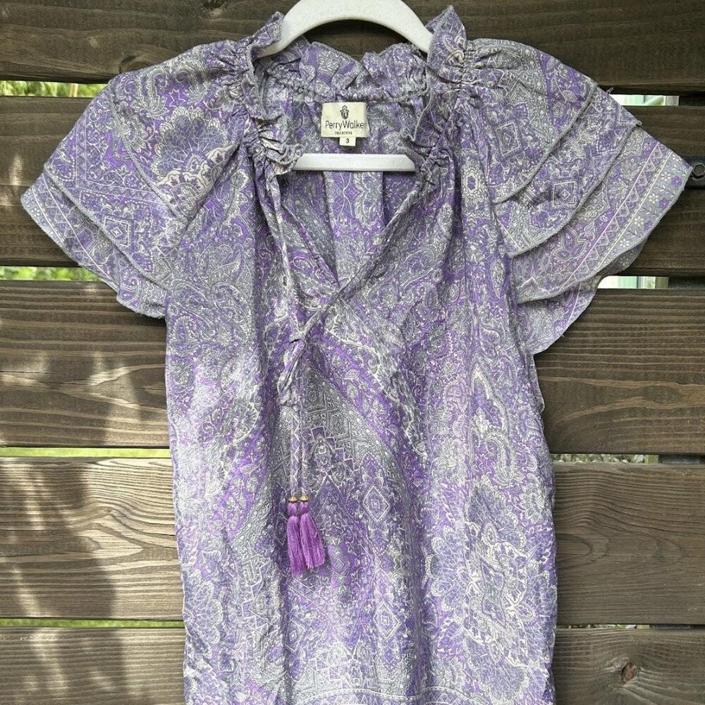 Varina Top - Lavender Paisley